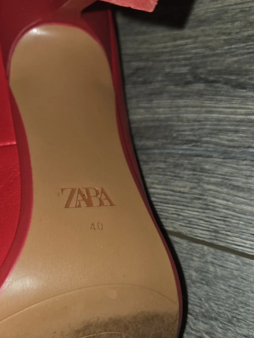 ZARA Red Pointed Leather High Heels - Classic Pumps